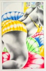 BORD DE MER-MAILLOTS DE BAIN  .  N°6372 . Encre crayons de couleur 38x24cm