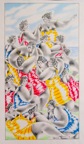 BORD DE MER-MAILLOTS DE BAIN .  N°6381 . Encre crayons de couleur 40x22cm