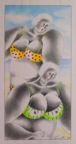 BORD DE MER-MAILLOTS DE BAIN .  N°6399 . Encre crayons de couleur 26x12cm