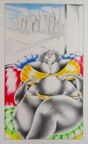 BORD DE MER-MAILLOTS DE BAIN .  N°6400 . Encre crayons de couleur 26x12cm