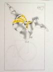 BICYCLETTE .  N°6367 . Encre crayons de couleur 38x23cm