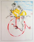 BICYCLETTE .  N°6368 . Encre et crayons de couleur 42x33cm